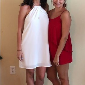 White Cross Halter Dress